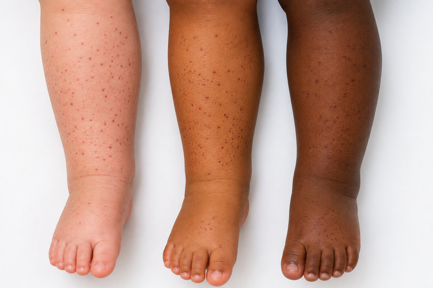 Petechiae rash on infant skin